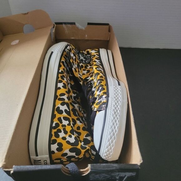 CONVERSE Chuck All Star NIB High Yellow Cheetah Sneaker Fabric Size 9 Unused - Picture 6 of 12